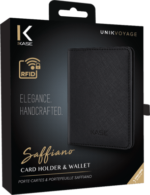 Porte-cartes saffiano, Minuit noir