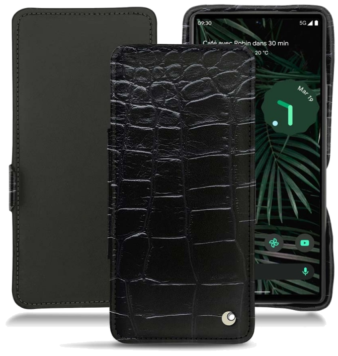 Housse cuir Google Pixel 6 Pro - Rabat horizontalNoir