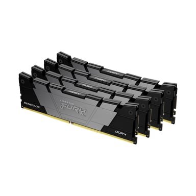 Kingston Technology FURY 64GB 3600MT/s DDR4 CL16 DIMM (Kit de 4) 1Gx8 Renegade Black