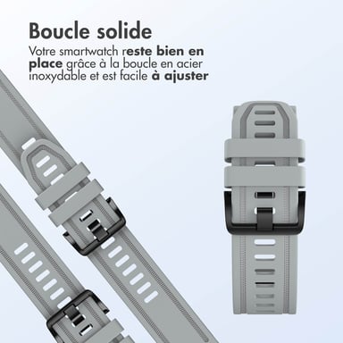 imoshion Bracelet QuickFit® Line en silicone - Connexion Garmin 20 mm - Gris