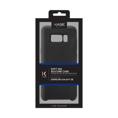Coque en Gel de Silicone Doux pour Samsung Galaxy S8, Noir satin