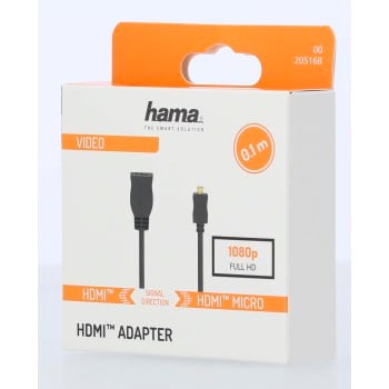 Adaptador de cable HDMI, T.-D macho (micro)/fem. T.-A, Ethernet, dorado