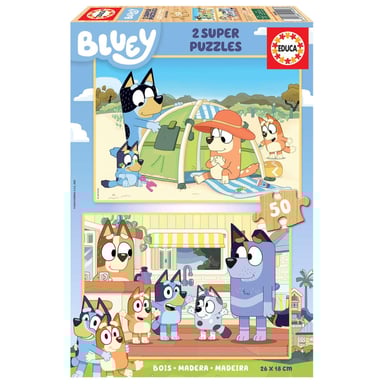 Bluey 2 X 50 Puzzles de madera para niños