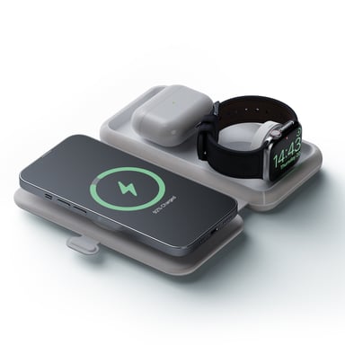 Caricatore Senza Fili Qi 3 in 1 Portatile per iPhone,Apple Watch e AirPods