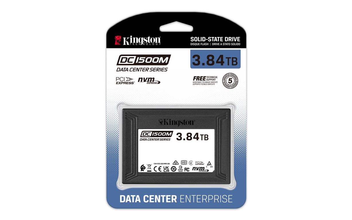 Kingston Technology DC1500M U.2 Entreprise 3 84 To PCI Express 3.0 NVMe 3D TLC Neuf - vue 3