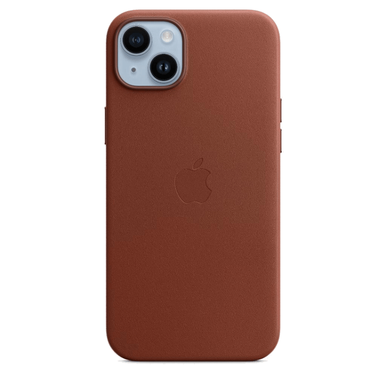 Coque en cuir pour Apple iPhone 14 Plus - Ambre