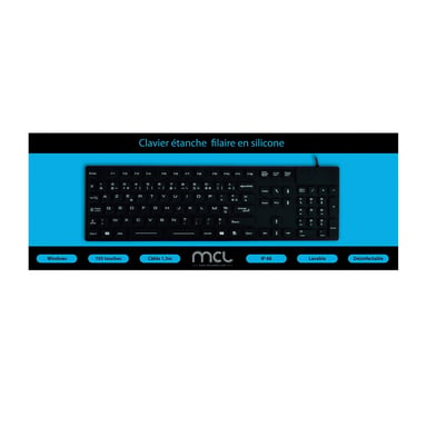MCL ACK-729/N teclado Universal USB + PS/2 AZERTY Francés Negro