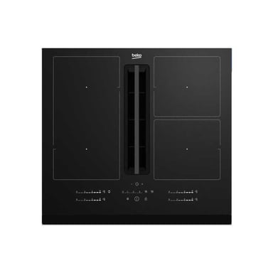 Table de cuisson induction BEKO HIXI64700UF1 avec hotte intégrée 4 zones 7400W Noir - Neuf