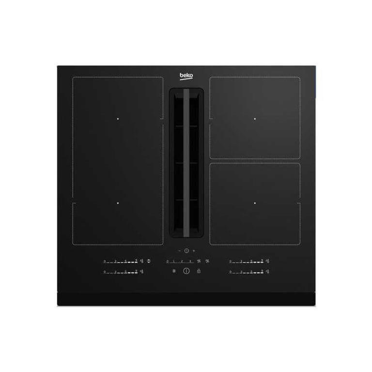 Table de cuisson induction BEKO HIXI64700UF1 avec hotte intégrée 4 zones 7400W Noir - Neuf