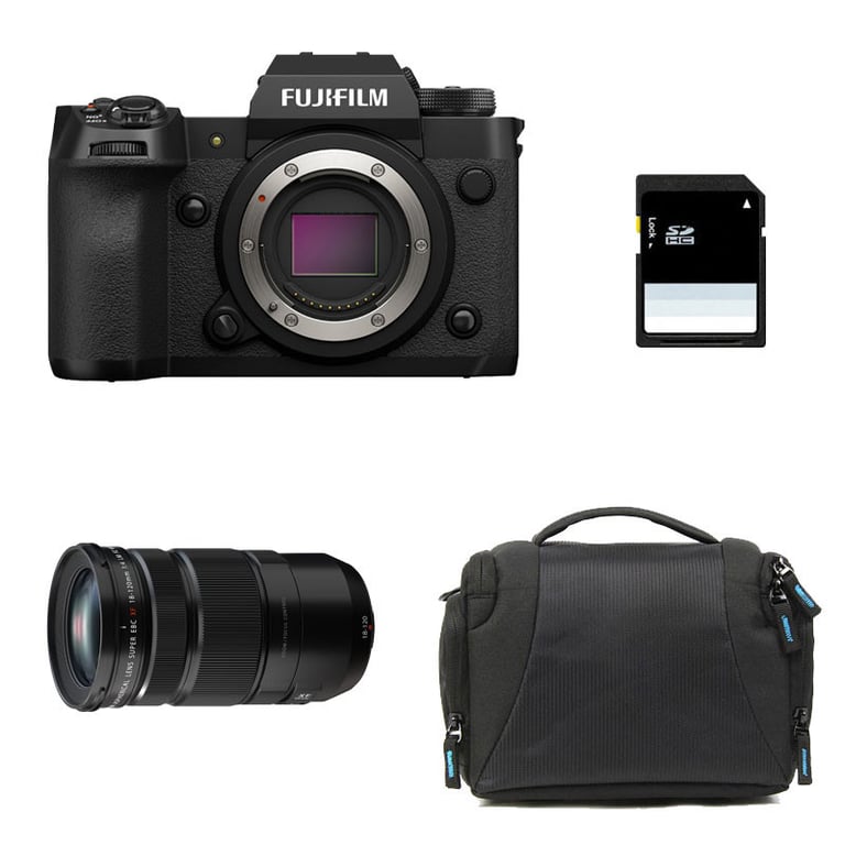 Appareil Photo Hybride FUJIFILM X-H2 + 18-120 + Sac + Carte SD 8 Go – 40,2MP, WiFi