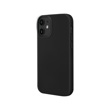 Funda de gel de silicona suave para iPhone 12 mini, negro satinado