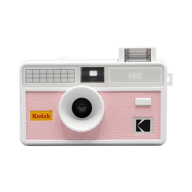KODAK i60 - Appareil Photo Argentique Réutilisable 35 mm, Objectif 31 mm f/10, Flash Pop-Up Manuel, Compatible ISO 200/400/800, Design Rétro Léger, Viseur Optique - Rose Clair
