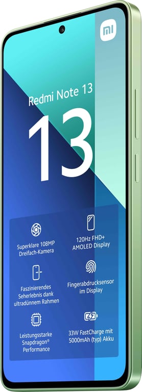 Redmi Note 13 (4G) 128 Go, Vert, Débloqué - Très bon état