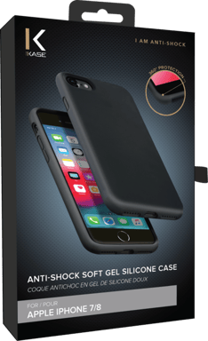 Funda antigolpes de gel de silicona suave para Apple iPhone 7/8, Negro satinado