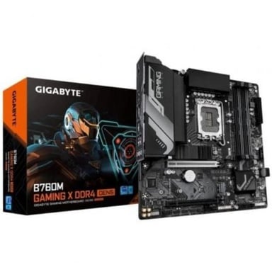GIGABYTE B760M GAMING X DDR4 GEN5 Placa Base – Compatible con procesadores Intel Core 14ª generación, VRM de 8+1+1 fases, hasta 3200 MHz DDR4, 2 x M.2 PCIe 4.0, LAN 2.5 GbE, USB 3.2 Gen 1