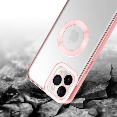 Coque pour Apple iPhone 11 PRO MAX en Transparent - Rose Housse de protection Étui en silicone TPU flexible avec application Chrome