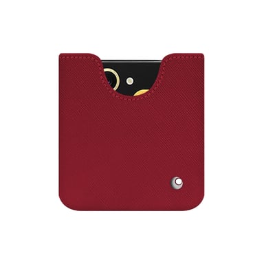 Pochette cuir Samsung Galaxy Z Flip6 -  - Rouge - Cuir saffiano