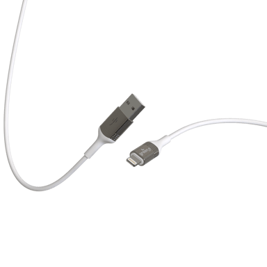 GREEN E - Cable Ecoconçu pour IPHONE Lightning vers USB - 2,5 m - BLANC