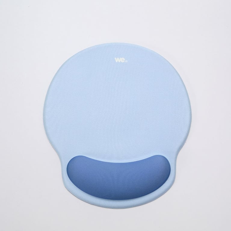 We POP Tapis de souris avec repose poignet bi-color Bleu: matière tissu - tapis bleu ciel - repose poignet bleu foncé