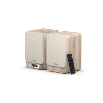 Enceintes Hi-Fi connectées PURE Classic Active Bluetooth 5.3 paire stéréo 2 x 40 W HDMI ARC DAB+ FM bois blanc - Neuf