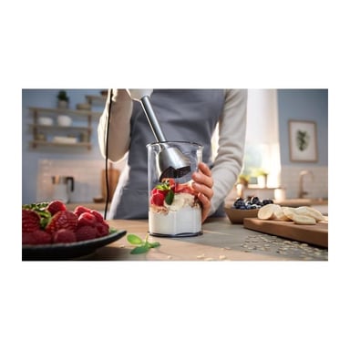 Batidora de mano - BOSCH - MSM4W410 ErgoMaster - Motor 800W - 4 cuchillas QuattroBlade - Velocidad de disparo + palanca turbo