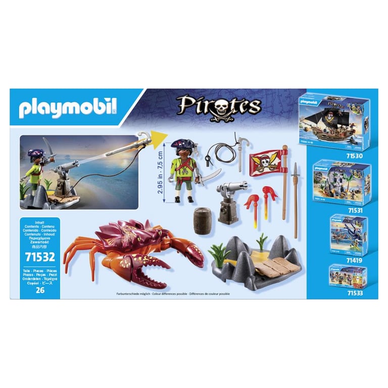 Aventure PLAYMOBIL : Pirate face à un crabe géant - Neuf