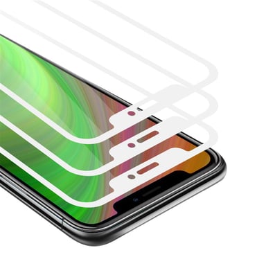 3x Verre trempé pour Apple iPhone XS MAX en TRANSPARENT avec du blanc 3x Film de protection d'écran durci tempered glass plein écran d'une dureté de 9H avec 3D Touch