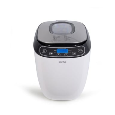 Máquina de pan - LIVOO - DOP218 - 550W - 12 programas - Cubeta extraíble de aluminio - Pantalla LCD - 3 accesorios incluidos