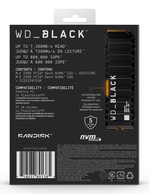 Western Digital SSD WD SN850X Avec dissipateur thermique - vue 7