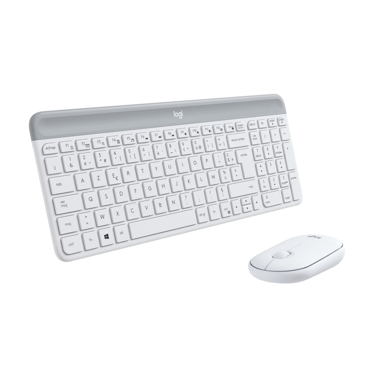 Logitech 920-009191 clavier Souris incluse Bureau RF sans fil AZERTY Français Blanc - Neuf