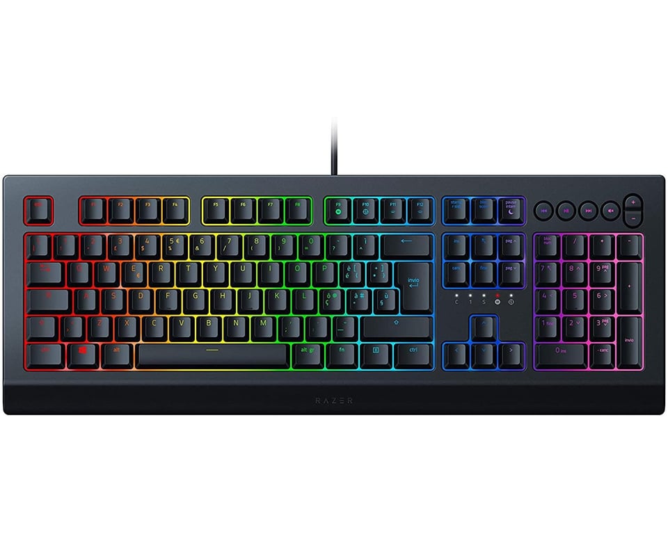 Razer Cynosa V2 Clavier de Jeu à Membrane Tastière avec Touches Soft Spring Loaded Touches multimédias Gestion des câbles programmable éclairage RVB Disposition Informatique
