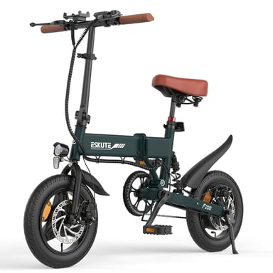 Bicicleta Eléctrica ESKUTE F200 - Motor 250W Batería 36V7.8Ah Neumáticos de 14 Freno Disco Mecánico - Verde
