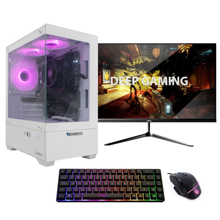 PC Gaming complet Ordinateur de bureau DeepGaming Spectre AMD Ryzen 5 / SSD + Pack Gaming / Windows 11 Neuf - vue 1
