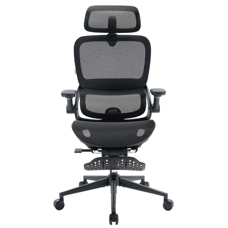 B100 Pro Chaise ergonomique – Soutien lombaire dynamique Accoudoirs 4D revêtus PU à design rabattable Appui tête 3D 36 5 cm Inclinaison 135° avec repose pieds Dossier mesh respirant 150kg max Neuf
