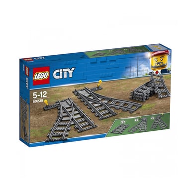LEGO® City 60238 Desvío y raíles curvos para ampliar tu red ferroviaria