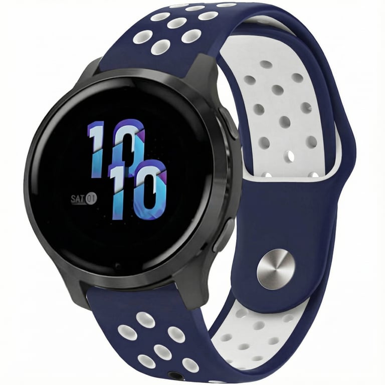 imoshion Bracelet sport en silicone - Connexion universelle 22 mm - Dark Blue & White - Neuf