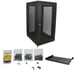 StarTech.com Armario Rack para Servidores 24U 19'' 4 Columnas - Rack de Servidores con Cerradura y Seguro - Rack con Ruedas y Carriles de Montaje Ajustables para Equipo de Red