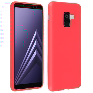 Coque Galaxy A8 Coque Soft Touch Silicone Gel Souple Forcell - Rouge Pastel
