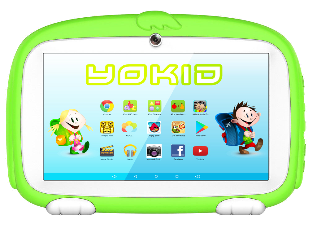 Tablette Enfant Yokid Android 6.0 Educative 7 Pouces Quad Core 1Gb+8GB Wifi Vert Plastique YONIS