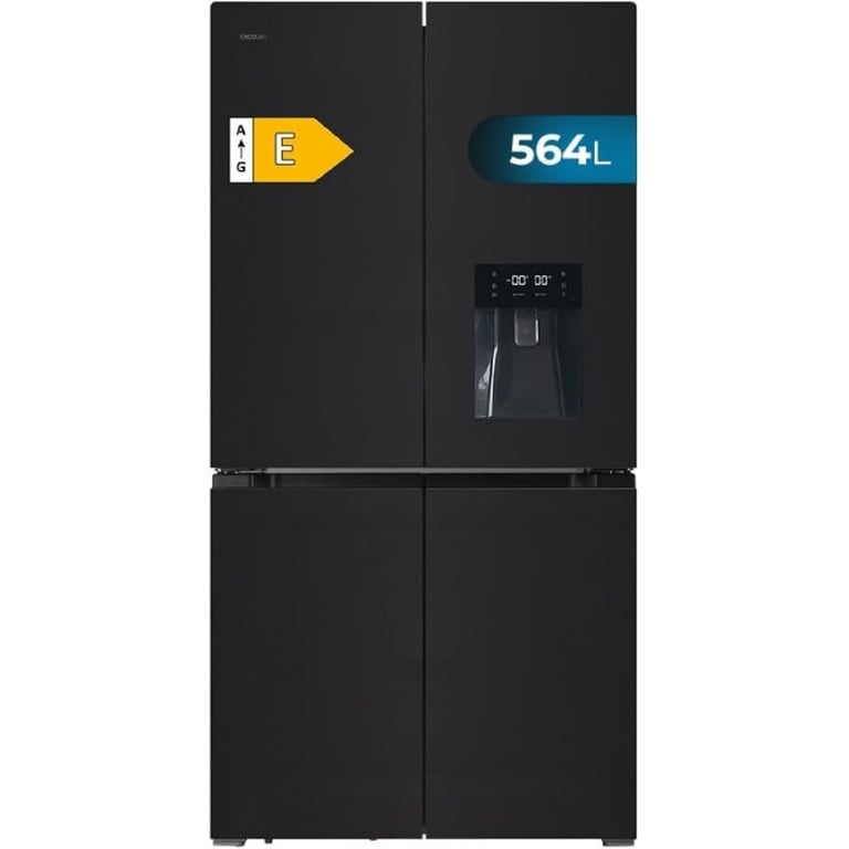 Cecotec American Refrigerator 4 Glass Doors Bolero CoolMarket 4D 564 564 Glass E. 183 cm High 91 cm Wide Water Dispenser Low Power Consumption Inverter Plus Engine Total NoFrost