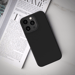 Coque antichoc en gel de silicone doux pour Apple iPhone 13 Pro, Noir satin
