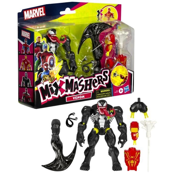 MixMashers Venom Deluxe, figurine 12 cm personnalisable a mélanger et combiner avec accessoires, Marvel, des 4 ans - Neuf
