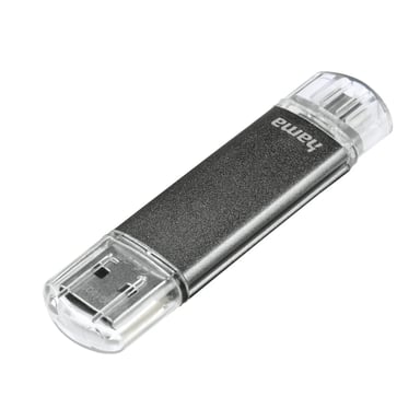 Penna USB ''Laeta Twin'', USB 2.0, 128 GB, 10 MB/s, grigio