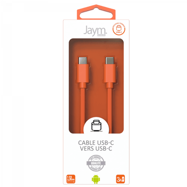 Cavo da USB-C a Tipo-C 3A - 1,5 metri - Collezione POP - Arancione