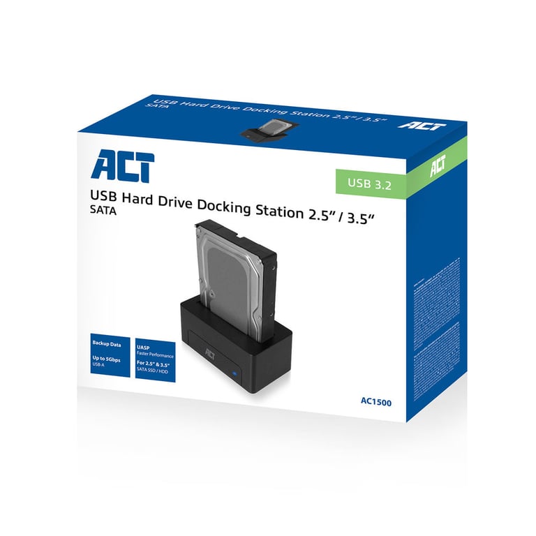 ACT AC1500 Station d'accueil de disques de stockage USB 3.2 Gen 1 3.1 Gen 1 Type A Neuf - vue 2