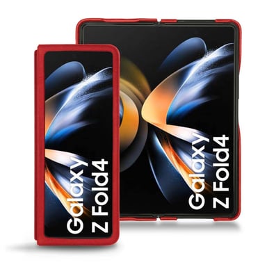 Funda de piel Samsung Galaxy Z Fold4 - Segunda piel - Rojo - Piel lisa de primera calidad