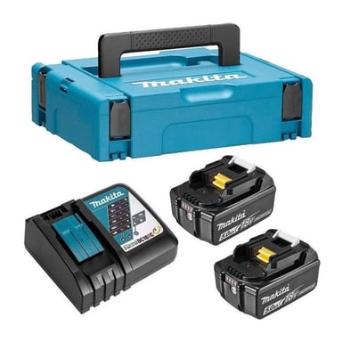 MAKITA Pack energie 18 V Li-ion - 2 baterías 5Ah + 1 cargador rápido en maletín Makpac - 197624-2