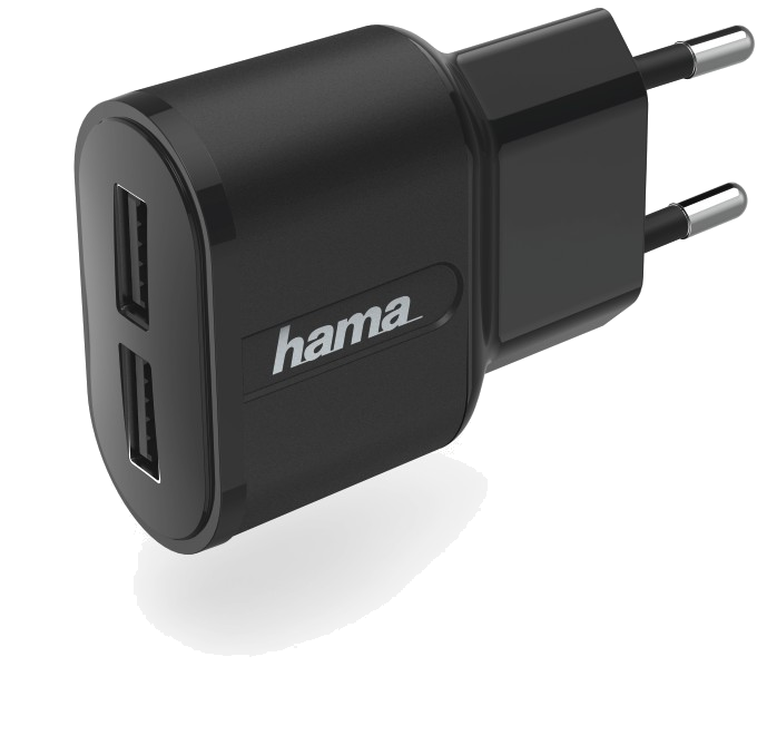 Chargeur, 2 ports USB, 2,4 A, noir