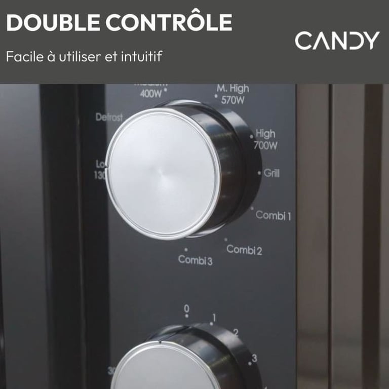 Candy Moderna CMG20TNMB Four Micro ondes Fonction Gril Fonction Décongélation 20 litres Plateau Tournant 24 5cm & - vue 4