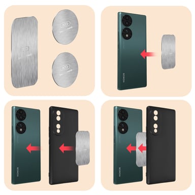 XO Y2 Lot d'autocollants pour support voiture magnétique ou coque de téléphone (3pcs) Argent